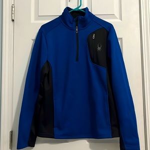 Blue, spider quarter zip